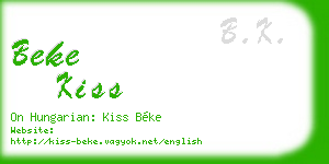beke kiss business card